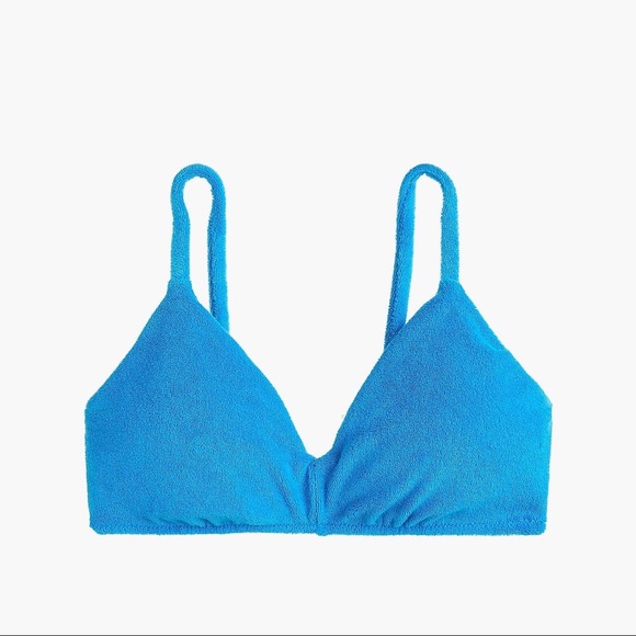 True Blue J.CREW Terry Bikini Top M - Picture 2 of 4